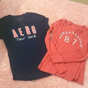 AEROPOSTALE shirts, 2 shirts. Short sleeve, long sleeve, women xl